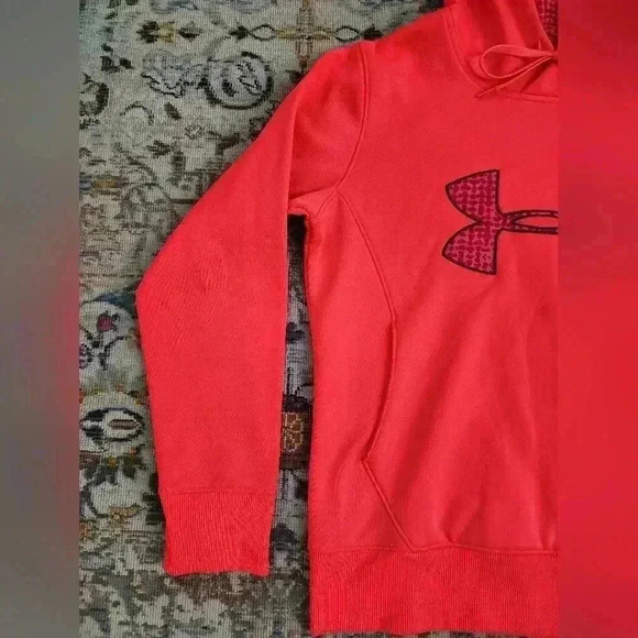 Under Armor Men's Neon Red Hoodie Sweatshirt, sz SM - Picture 8 of 14